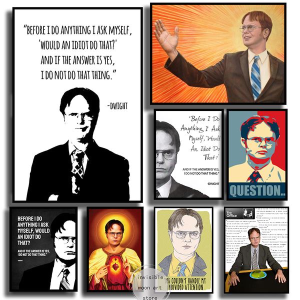 Carteles de arte motivador El programa de televisión de la oficina Dwight Schrute frase lienzo de pintura impresiones de pared imagen para la habitación de la oficina decoración del hogar