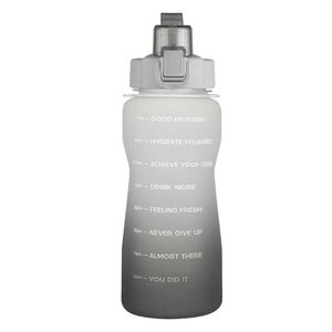 Botella de agua motivacional con marcador de tiempo Flip-Flop BPA Free Portable Sports Phone Stand GYM Jug Y0915