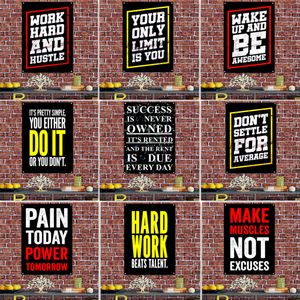 Motiverende Workout Quotes Poster - Verhoog uw fitnesswerkstudie met deze inspirerende muurhangende vlag - Wall Art Banner Ideaal voor sportschool, kantoor en kamerwanddecoratie