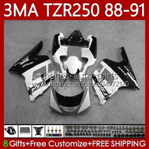 Carrocería MOTO para YAMAHA TZR250 Negro gris TZR 250 TZR-250 R RS RR 1988 1989 1990 1991 Cuerpo 115No.105 TZR250-R TZR250RR 88-91 YPVS 3MA TZR250R 88 89 90 91 Kit de carenado OEM