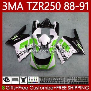 MOTO Carrocería para YAMAHA TZR250 TZR 250 TZR-250 R RS RR 1988 1989 1990 1991 Verde negro Cuerpo 115No.103 TZR250-R TZR250RR 88-91 YPVS 3MA TZR250R 88 89 90 91 Kit de carenado OEM