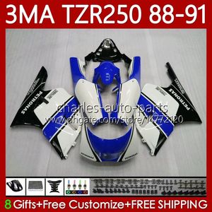 Carrocería MOTO para YAMAHA TZR250 TZR 250 TZR-250 Azul blanco R RS RR 1988 1989 1990 1991 Cuerpo 115No.97 TZR250-R TZR250RR 88-91 YPVS 3MA TZR250R 88 89 90 91 Kit de carenado OEM