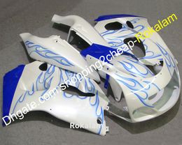 Carenados de moto para Suzuki 96 97 98 99 00 GSXR600 750 GSX-R750 GSXR600 1996-2000 Kit de carrocería de llama azul Carenado