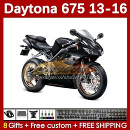 Carenados MOTO para Daytona 675 675R 2013-2016 Carrocería Daytona675 Bodys 166No.45 Daytona 675 R 13 14 15 16 2013 2014 2015 2016 Kit de carenado de motocicleta OEM negro gris negro