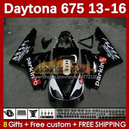 Carenados MOTO para Daytona 675 675R 2013-2016 Carrocería Daytona675 Bodys 166No.62 Daytona 675 R 13 14 15 16 2013 2014 2015 2016 Kit de carenado de motocicleta OEM stock negro