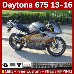 Carenados MOTO para Daytona 675 675R 2013-2016 Carrocería Daytona675 Bodys 166No.31 stock plateado Daytona 675 R 13 14 15 16 2013 2014 2015 2016 Kit de carenado de motocicleta OEM