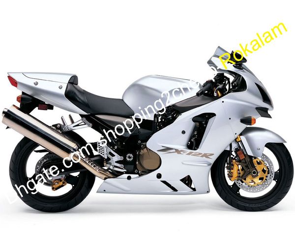 Moto Parts ZX-12R 02-04 ZX 12R 2002 2003 2004 para Kawasaki Ninja ZX12R ABS Carenado de motocicleta Plata (moldeo por inyección)