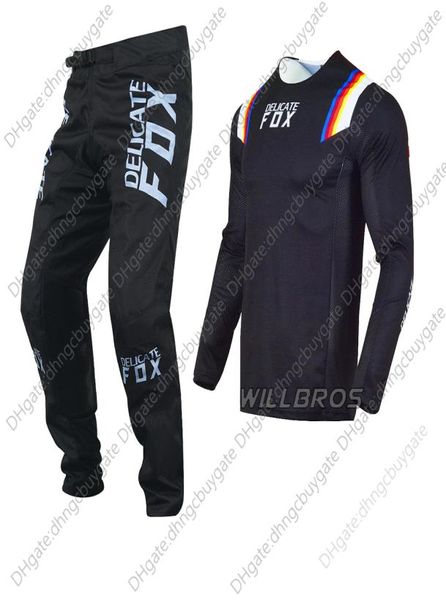 Pantalones de camiseta de Motocross MX Combo BMX, traje de bicicleta de montaña, traje todoterreno, Kits negros de Moto Cross para Men1677208