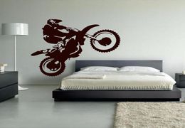 Motocross vinyl muursticker motorfiets moto muurstickers thuis sticker voor woonkamer slaapkamer decoratie crossmotor7922859