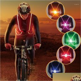 Motocycle racekleding ly 1 stcs verlicht LED reflecterende vest veiligheidsgordel riemriem nacht lopende fietsen gloed sd6691 drop levering mob dhr3n