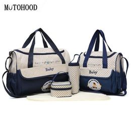 Motohood 38 * 18 * 30cm 5pcs bébé sac à couches ensembles changeant sac à couches pour maman multifonction poussette sac fourre-tout organisateur 201125