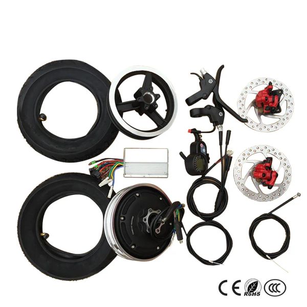 Kit de conversion de vélo électrique à moteur 10 pouces de moyeu électrique roue moteur 36V 48V Roue de scooter Accessoires de moteur sans balais