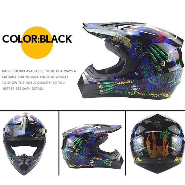 Casque moteur Moto demi casques intégral tout-terrain ATV Cross course vélo Motocross Moto Casco hors route Capacetes2295