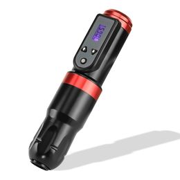 Stylo de tatouage rotatif pour machine à moteur, double poignée avec câble de chargement USB, 1 tête de conversion RCA réglable, galvanoplastie électrique sans fil, stylo long en alliage d'aluminium