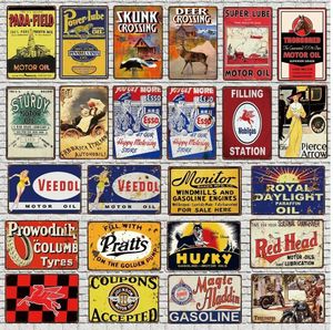 Motor Oil Garage Cartel de chapa Garage Decoración de pared Shabby Chic Vintage Metal Wall Sign Pub Bar Garage Home Art Decor Etiqueta de la pared personalizada Art Decor Tamaño 30X20CM w01