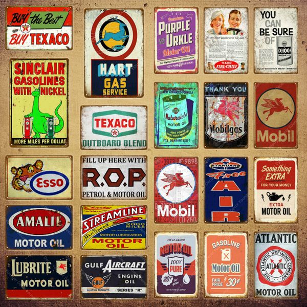 Affiche à huile à moteur Vintage Metal Painting Sexy Girls and Gasoline Affiches Bar Pub Garage Decor Retro Wall Art Plaque taille 30x20cm