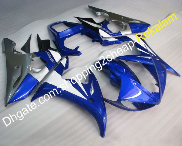 Kit de carrocería ABS para motocicleta Yamaha 2003 2004 YZF-R6 YZFR6 YZF R6 YZF600, juego de carenado de carrocería azul, blanco y gris (moldeo por inyección)