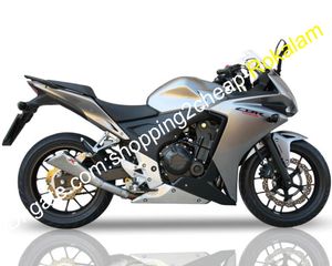 Pièces de carrosserie de moto pour carénages Honda CBR500R 2013 2014 2015 CBR 500 R 13 14 15 Carénage de moto CBR500 RR argent noir (moulage par injection)