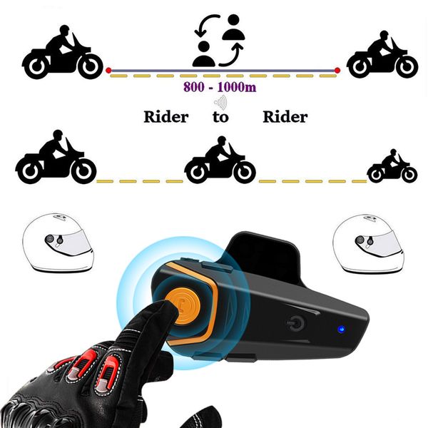 Motocicleta BT-S2 Pro auriculares Motocicleta Intercom Casco Auriculares Inalámbrico Bluetooth Interfono impermeable 1000M Intercomunicador Moto FM S2