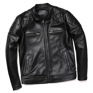 Motorcycl vestes en cuir véritable pour hommes Style peau de vache véritable vêtements minces Biker veste de mode manteaux de vache S-5XL 231228