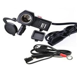 Motorfiets 21A USB oplader Waterdichte Sigarettenaansteker 2 in 1 Oplader motorfiets stuur met schakelaar 15M lijn5636468