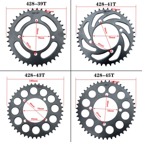 Accessoires de moto 35T / 37T / 39T / 41T / 43T / 45T / 48T pour Yamaha XV250 V Star 1989-2018 XV240 Virago 1989 Gear Fit 420 Chains 428 C