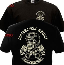 Camiseta de verano de manga corta con estampado de talla grande para hombre, camiseta de motociclista Addict Chopper Bobber Motard Motorrad, K334 #