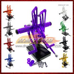 Reposapiés CNC ajustable para motocicleta Pedal trasero para HONDA CBR600 CBR 600 RR CC CBR600RR 09 10 11 12 2009 2010 2011 2012 Reposapiés CNC Reposapiés trasero 8 colores