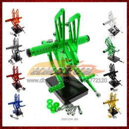 Motocicleta Ajustable CNC Reposapiés Reposapiés Pedal trasero para KAWASAKI NINJA ZX7R ZX750 ZX 7R 750 ZX-7R 96 97 98 99 00 01 02 03 Reposapiés CNC Reposapiés Kit de reposapiés 8 colores