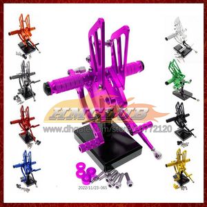 Pedal de pie trasero de reposo de pie CNC ajustable de motocicleta para kawasaki ninja zzr1400 1400 zzr-1400 2006 2007 2008 2009 2010 2011 2011 CNC Foot Pegs Footrest Rootset 8Color