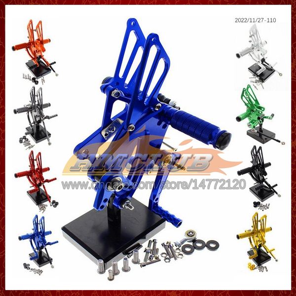 Motocicleta Ajustable CNC Reposapiés Reposapiés Juego trasero Pedal para HONDA CBR1000RR CBR1000 CBR 1000 RR 1000RR 1000CC 04 05 2004 2005 CNC Reposapiés Reposapiés Rearset 8Colors