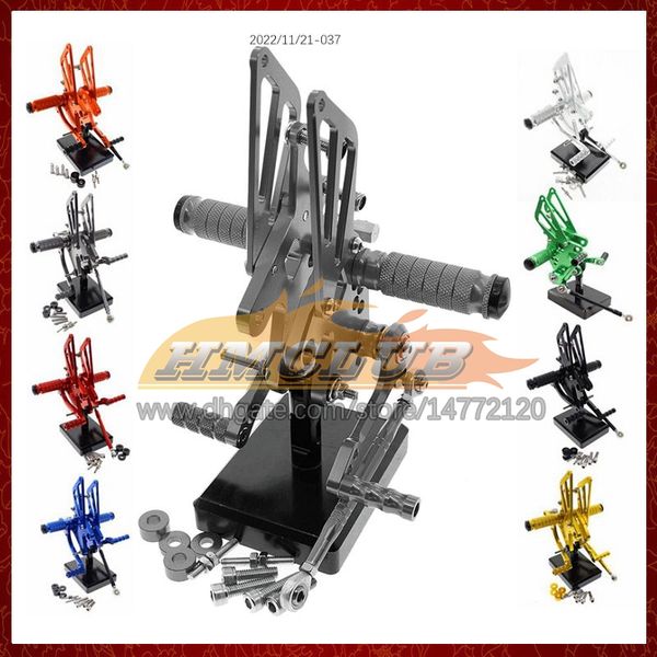 Pedal de juego trasero de reposapiés CNC ajustable para motocicleta para KAWASAKI NINJA KZ1000 Z1000 Z 1000 10 11 12 13 2010 2011 2012 2013 Reposapiés CNC reposapiés trasero 8 colores