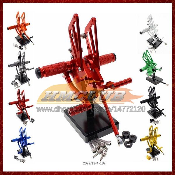 Motocicleta Ajustable CNC Reposapiés Reposapiés Juego trasero Pedal para KAWASAKI NINJA ZXR400 ZXR-400 ZXR 400 1991 1992 1993 1994 1995 1996 CNC Reposapiés Reposapiés Rearset 8Color