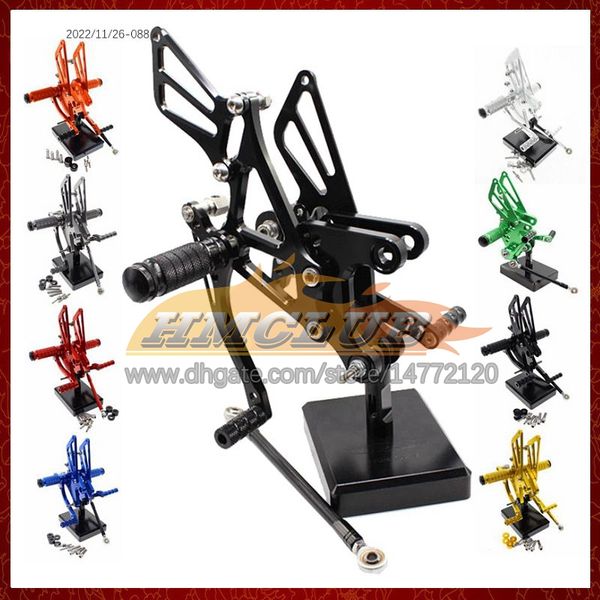 Motocicleta Ajustable CNC Reposapiés Reposapiés Pedal trasero para HONDA CBR 400RR 400 RR NC29 CBR400RR 94 95 96 1994 1995 1996 1997 CNC Reposapiés Reposapiés Rearset Kit 8Color