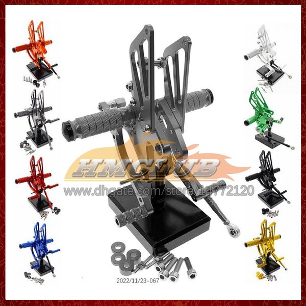 Motocicleta Ajustable CNC Reposapiés Reposapiés Pedal trasero para KAWASAKI NINJA ZX14 R ZX 14R 14 R ZX-14R ZX14R 12 13 14 15 16 17 CNC Reposapiés Reposapiés Rearset Kit 8Colors