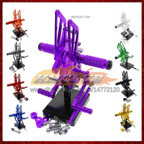 Pedal de juego trasero de reposapiés CNC ajustable para motocicleta para HONDA VTR1000 VTR 1000 R CC RC51 SP1 SP2 00 01 02 03 2004 2005 2006 Kit de reposapiés de reposapiés CNC de 8 colores