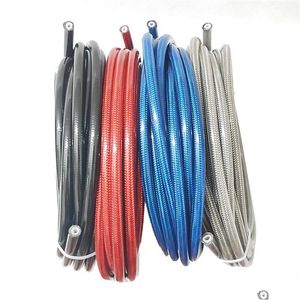 Moto An3 5M / Lot Tressé En Acier Inoxydable Nylon Ligne De Frein Tuyau Hydraic Ptfe Gaz Huile Tube De Carburant Tuyau Drop Livraison Dhvxr