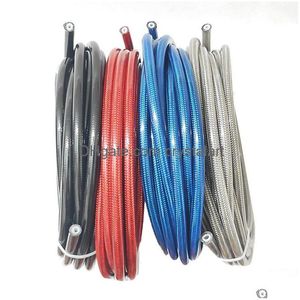 Tubo flexible de freno de nailon para motocicleta An3, 5 m/lote, trenzado de acero inoxidable, fluido hidráulico, Ptfe, Gas, aceite, tubo de combustible