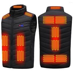 Vêtements de moto 13 places zones gilet thermique chaud USB hiver veste chauffante lavable électrique surdimensionné 5XL pour la randonnée sportive