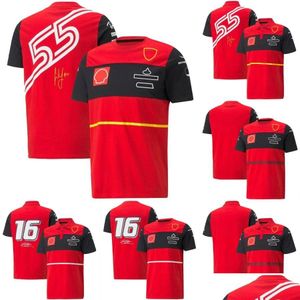 Vêtements de moto 2022 F1 Racing Team T-shirt rouge Forma 1 Costume manches courtes Jersey Motorsport Outdoor Chemise de sport à séchage rapide Custom Ot2Yt