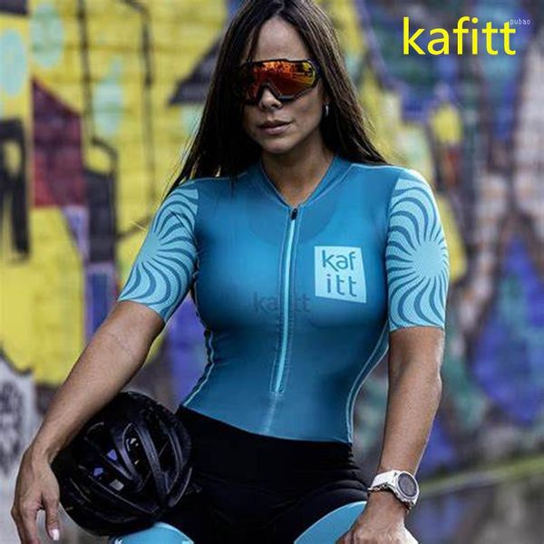 Vêtements de moto 2023 KafiWomen'sProfession Triathlon Suit Vêtements Cyclisme Skinsuits Corps Maillot Ropa Ciclismo Barboteuses Combinaison Kits