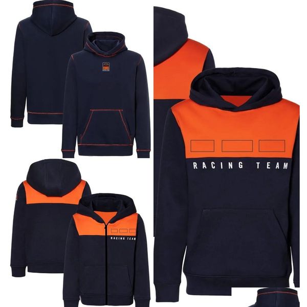 Vêtements de moto 2023 Moto Team Zip Sweat à capuche Grand Noir Orange Motocross Speed ​​Sweats à capuche Rider Mode Sweat-shirt Sport tout-terrain Sweat Otmig