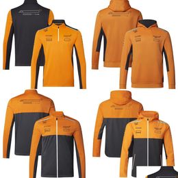 Vêtements de moto 2023 Nouvelle F1 Team Sweat à capuche Sweat Forma 1 Pilote Jaune Sweat-shirt Printemps Automne Racing Mode Sweats à capuche pour hommes Plus Taille Otdhu