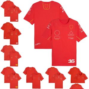 Motorfietskleding 2024 F1 Driver T-shirt Forma 1 Heren Shirts Nieuw seizoen Red Team Uniform kleding Racing Suit Motorsport Jersey Drop OTWZ3