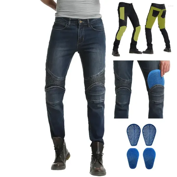 Vêtements de moto aramide renforce des jeans de motard pour les hommes pantalon de monture de motor armure de motocross avec 4 x coussinets