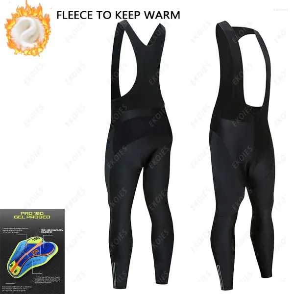 Ropa de motocicleta Pantalones cortos de ciclismo negro Unisex Invierno Polar térmico Pantalones largos A prueba de golpes Bicicleta de montaña Ropa de bicicleta Medias