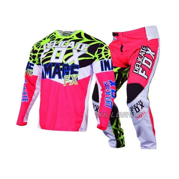 Vêtements de moto Délicat Fox 180 Heritage Venin Spiderwebs Jersey Pantalon Moto MX ATV Dirt Bike Utv VTT Racing Gear Set9287025 Dr Otun6