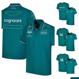 Vêtements de moto F1 2023 T-shirt de l'équipe officielle d'été col rond manches courtes costume de course hommes chemise verte personnalisée livraison directe Auto Otyqr