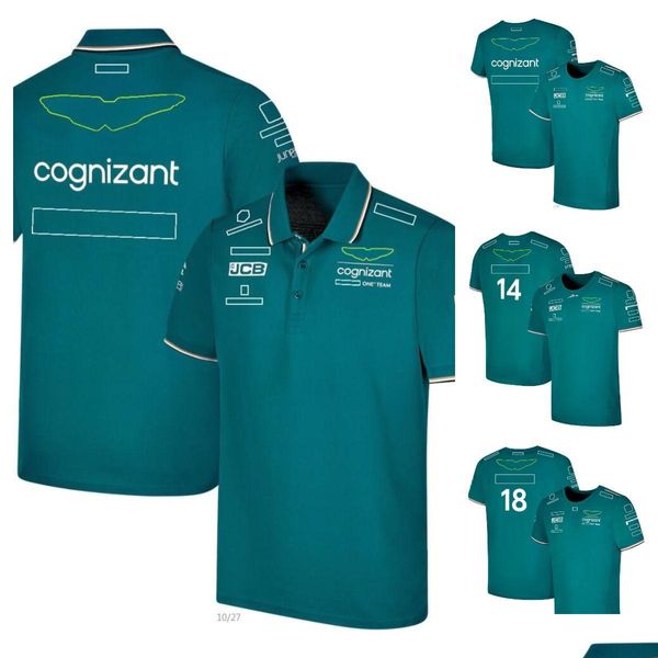 Vêtements de moto F1 2023 T-shirt de l'équipe officielle d'été col rond manches courtes costume de course hommes chemise verte personnalisée livraison directe Auto OTCB3