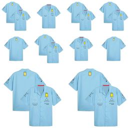 Motorcycle Apparel F1 2024 Team Short Shirt Forma 1 Edition spéciale Uniforms officiels Chemises Men de travail Summer Blue Blue Tf Otfxk